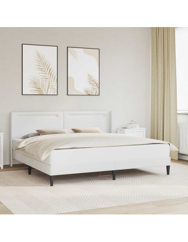 Struttura letto con materasso Bianco 180 x 200 cm Similpelle