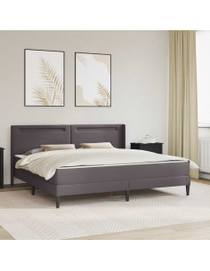 Struttura letto con materasso Grigio 180 x 200 cm Similpelle