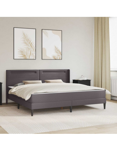 Struttura letto con materasso Grigio 180 x 200 cm Similpelle