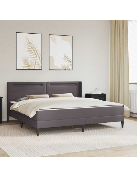 Struttura letto con materasso Grigio 180 x 200 cm Similpelle