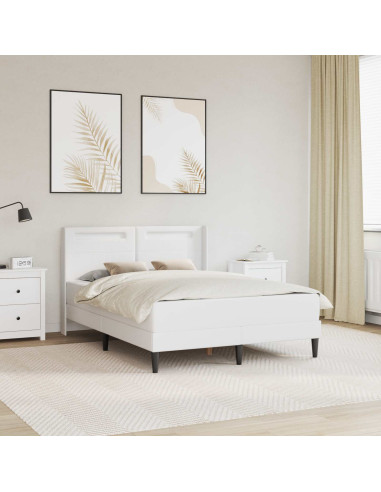 Struttura letto con materasso Bianco 140 x 200 cm Similpelle