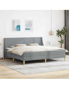 Struttura letto con materasso Grigio chiaro 200 x 200 cm