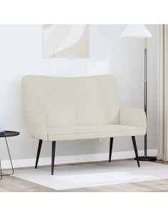 Sofa a Due Posti Crema 115 x 61 x 87 cm Velluto