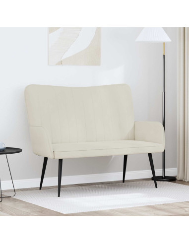 Sofa a Due Posti Crema 115 x 61 x 87 cm Velluto