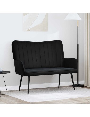 Sofa a Due Posti Nero 115 x 61 x 87 cm Velluto