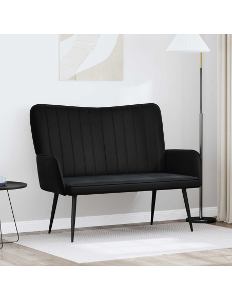 Sofa a Due Posti Nero 115 x 61 x 87 cm Velluto