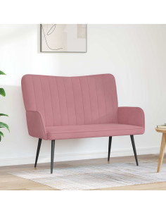 Sofa a Due Posti Rosa 115 x 61 x 87 cm Velluto