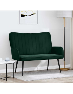Sofa a Due Posti Verde Scuro 115 x 61 x 87 cm Velluto