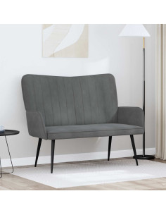 Sofa a Due Posti Grigio scuro 115 x 61 x 87 cm Velluto