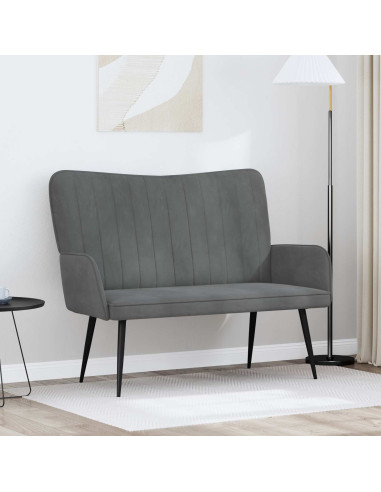 Sofa a Due Posti Grigio scuro 115 x 61 x 87 cm Velluto