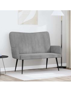 Sofa a Due Posti Grigio chiaro 115 x 61 x 87 cm Velluto