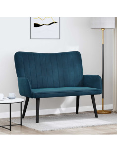 Sofa a Due Posti Blu 115 x 61 x 87 cm Velluto