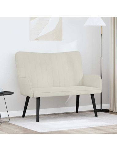 Sofa a Due Posti Crema 115 x 61 x 87 cm Velluto