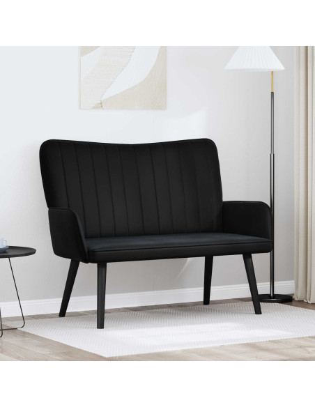Sofa a Due Posti Nero 115 x 61 x 87 cm Velluto