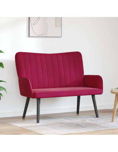 Sofa a Due Posti Rosso vino 115 x 61 x 87 cm Velluto