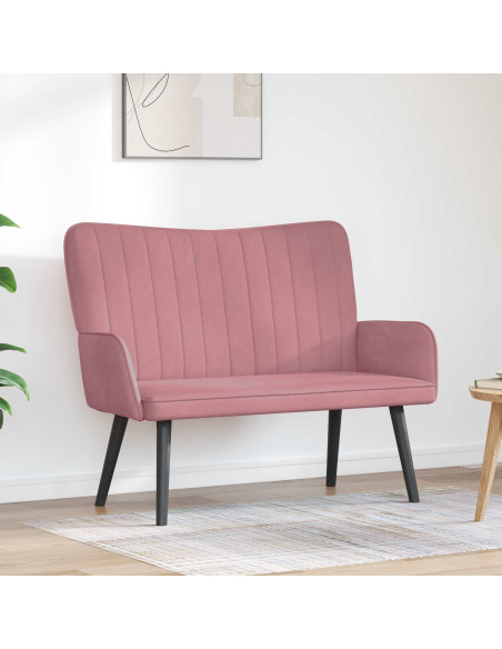 Sofa a Due Posti Rosa 115 x 61 x 87 cm Velluto