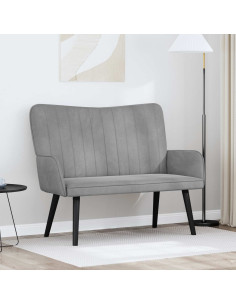 Sofa a Due Posti Grigio chiaro 115 x 61 x 87 cm Velluto