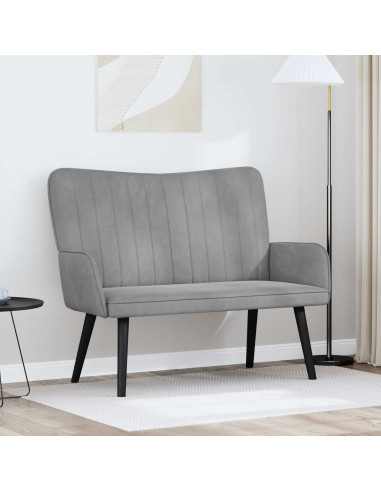 Sofa a Due Posti Grigio chiaro 115 x 61 x 87 cm Velluto