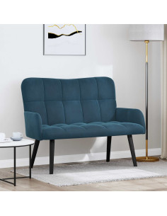 Sofa a Due Posti Blu 115 x 61 x 87 cm Velluto