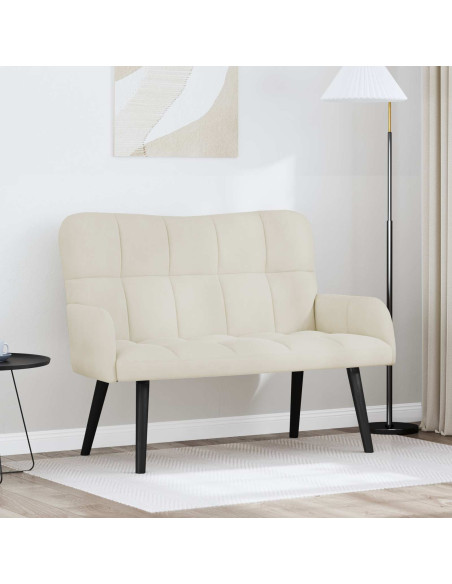 Sofa a Due Posti Crema 115 x 61 x 87 cm Velluto