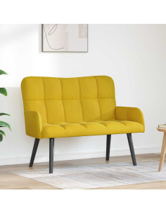 Sofa a Due Posti Giallo 115 x 61 x 87 cm Velluto