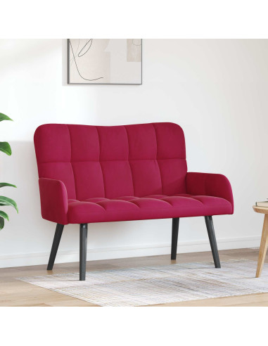 Sofa a Due Posti Rosso vino 115 x 61 x 87 cm Velluto