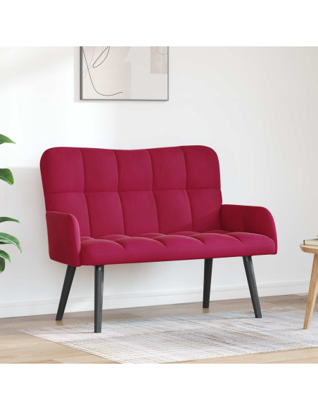 Sofa a Due Posti Rosso vino 115 x 61 x 87 cm Velluto