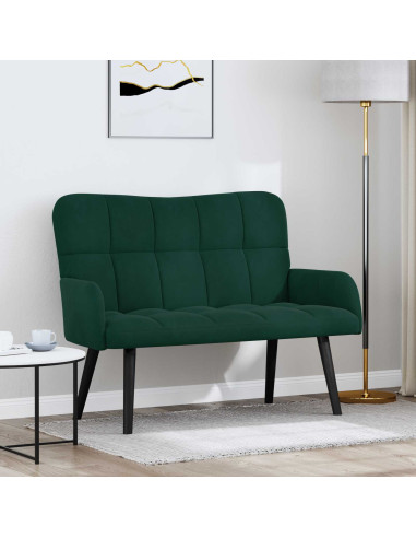 Sofa a Due Posti Verde Scuro 115 x 61 x 87 cm Velluto