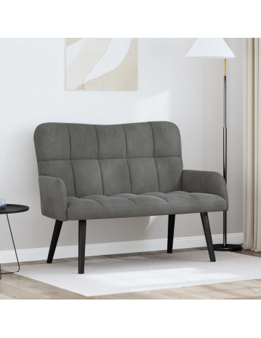 Sofa a Due Posti Grigio scuro 115 x 61 x 87 cm Velluto