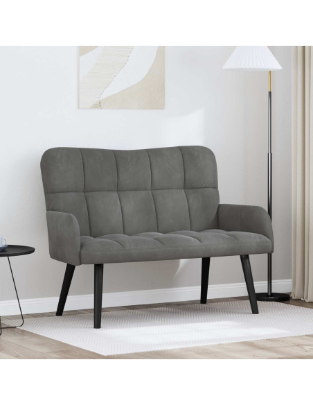 Sofa a Due Posti Grigio scuro 115 x 61 x 87 cm Velluto
