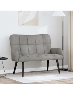Sofa a Due Posti Grigio chiaro 115 x 61 x 87 cm Velluto