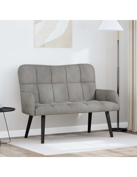 Sofa a Due Posti Grigio chiaro 115 x 61 x 87 cm Velluto