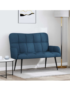Sofa a Due Posti Blu 115 x 61 x 87 cm Tessuto