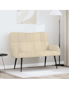 Sofa a Due Posti Crema 115 x 61 x 87 cm Tessuto