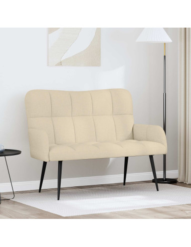 Sofa a Due Posti Crema 115 x 61 x 87 cm Tessuto