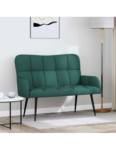 Sofa a Due Posti Verde Scuro 115 x 61 x 87 cm Tessuto