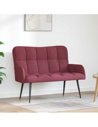Sofa a Due Posti Rosso vino 115 x 61 x 87 cm Tessuto