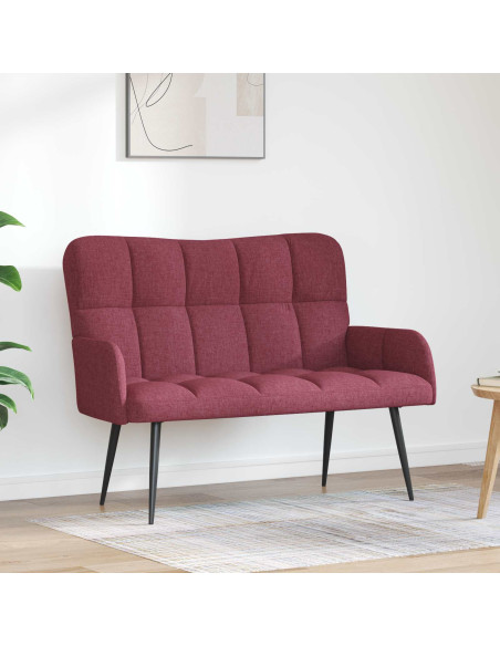Sofa a Due Posti Rosso vino 115 x 61 x 87 cm Tessuto