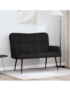 Sofa a Due Posti Nero 115 x 61 x 87 cm Tessuto