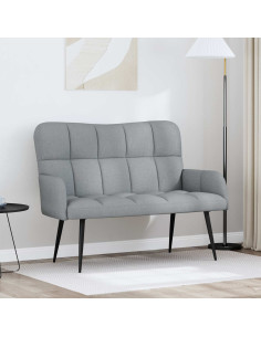 Sofa a Due Posti Grigio chiaro 115 x 61 x 87 cm Tessuto