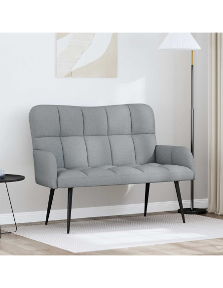 Sofa a Due Posti Grigio chiaro 115 x 61 x 87 cm Tessuto