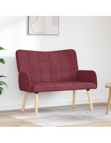Sofa a Due Posti Rosso vino 115 x 61 x 87 cm Tessuto