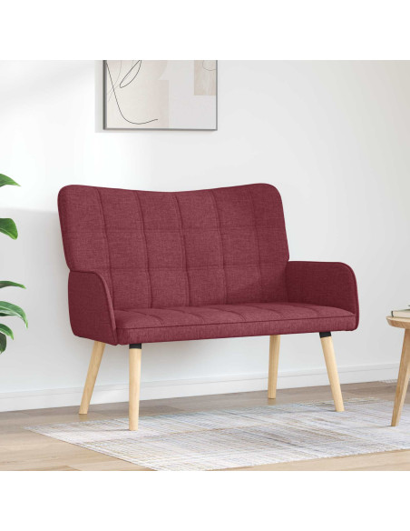 Sofa a Due Posti Rosso vino 115 x 61 x 87 cm Tessuto