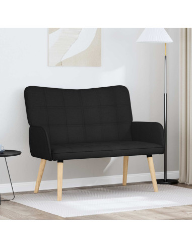 Sofa a Due Posti Nero 115 x 61 x 87 cm Tessuto