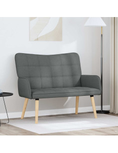 Sofa a Due Posti Grigio scuro 115 x 61 x 87 cm Tessuto