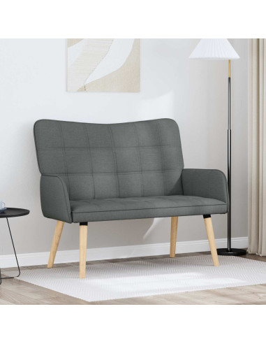 Sofa a Due Posti Grigio scuro 115 x 61 x 87 cm Tessuto
