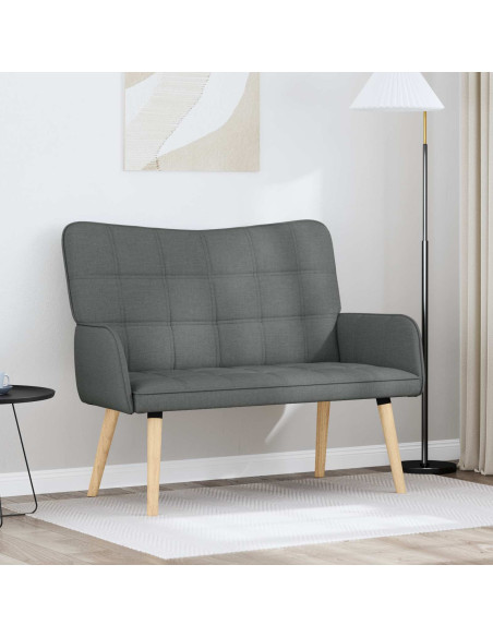 Sofa a Due Posti Grigio scuro 115 x 61 x 87 cm Tessuto