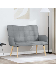 Sofa a Due Posti Grigio chiaro 115 x 61 x 87 cm Tessuto