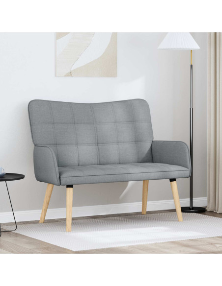 Sofa a Due Posti Grigio chiaro 115 x 61 x 87 cm Tessuto