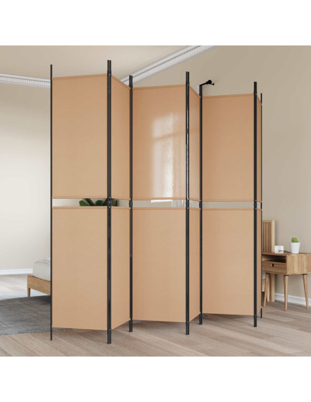 Divisore per Stanza a 6 Pannelli Beige 300 x 220 cm Tessuto